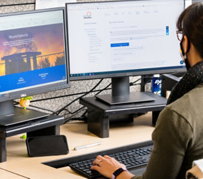A person working on a computer