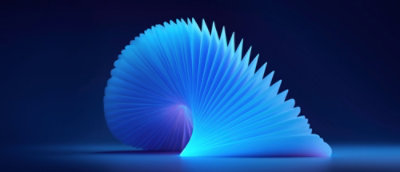 Abstrakte blaue Lichtspirale