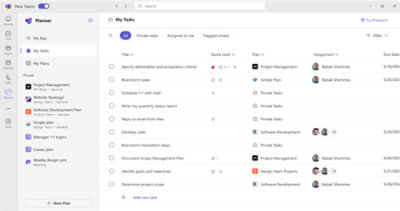 Computerscreenshot der Microsoft Teams-App