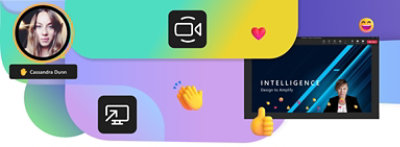 A collage of images of people using Teams, a webinar on Teams and icons from Teams.