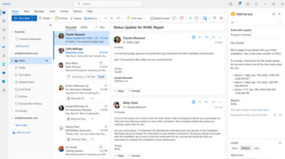 A window showing Microsoft Outlook opened in it.