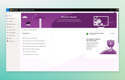 Vinduet Microsoft Power Platform Administration