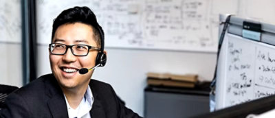 A man wearing a headset.