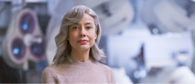 A person with grey hair