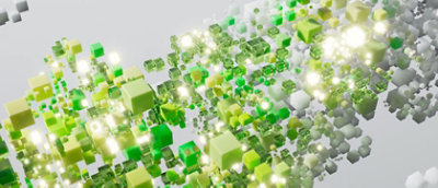 Sześciany zielono-białe 