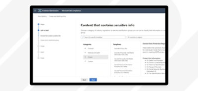 Creation of an auto-labeling policy in Microsoft 365 compliance.