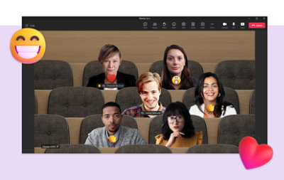 Rozmowa w usłudze Teams w trybie Razem.