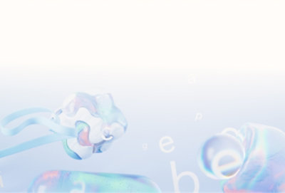 Krupni plan blistave apstraktne skulpture s glatkim, zaobljenim i prozračnim oblicima u pastelnim bojama.