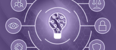 Eine Glühbirne mit Kreisen und Linien.