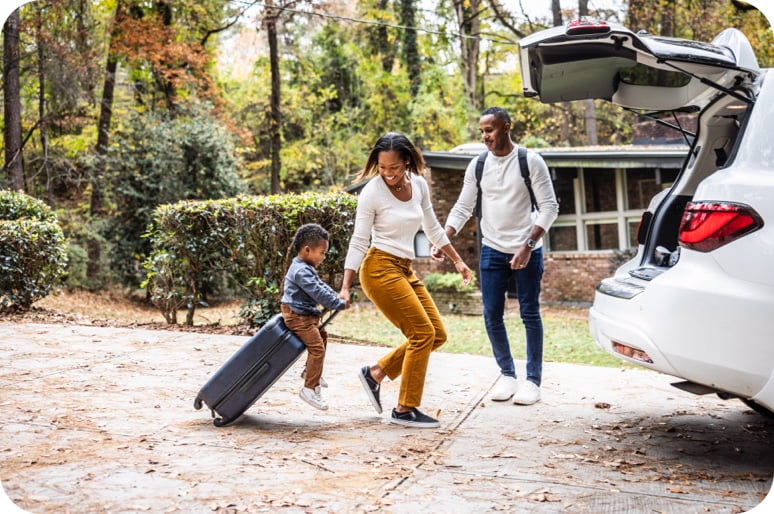 A family on vacation