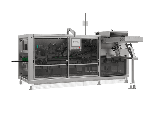 The AutoClip™ EBR1200 is a small-footprint machine designed to apply EnviroClip™ solution to round and square plastic bottles.
